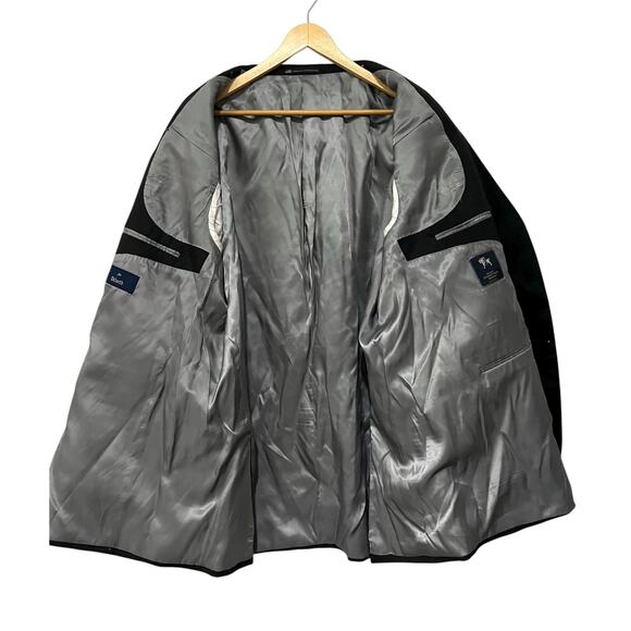 Hart Schaffner Marx Blazer Suit Coat Jacket Black Wool 52L Long Made in USA - Picture 3 of 9